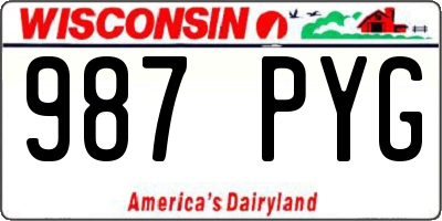 WI license plate 987PYG