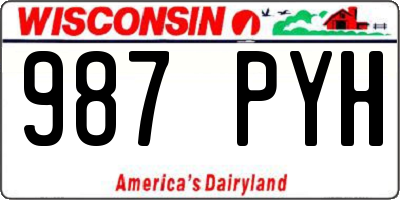WI license plate 987PYH
