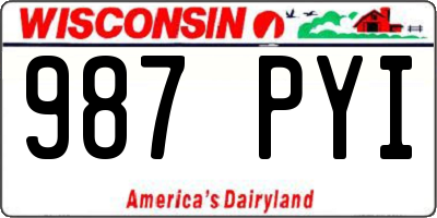 WI license plate 987PYI
