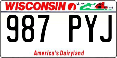 WI license plate 987PYJ