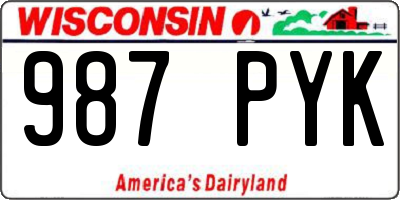 WI license plate 987PYK
