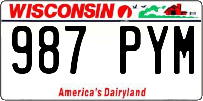 WI license plate 987PYM