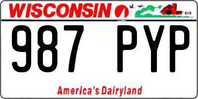 WI license plate 987PYP