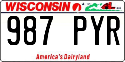 WI license plate 987PYR