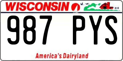 WI license plate 987PYS