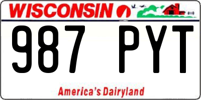 WI license plate 987PYT