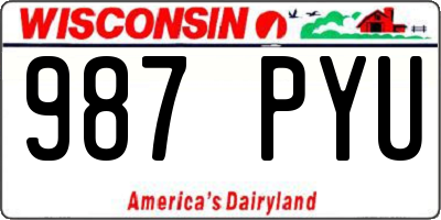 WI license plate 987PYU