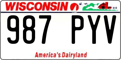 WI license plate 987PYV