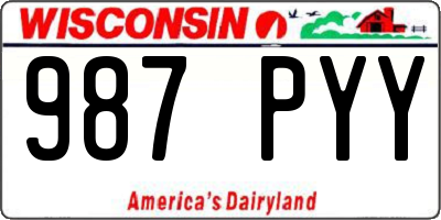 WI license plate 987PYY