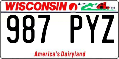 WI license plate 987PYZ
