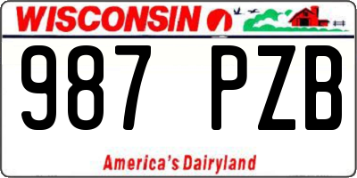 WI license plate 987PZB