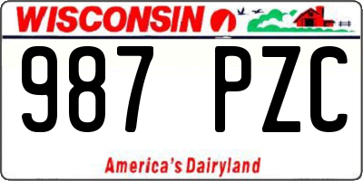 WI license plate 987PZC