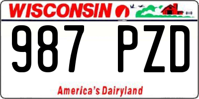 WI license plate 987PZD