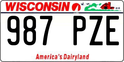 WI license plate 987PZE