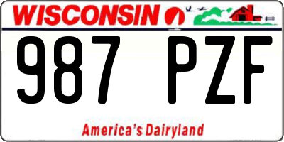 WI license plate 987PZF
