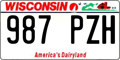 WI license plate 987PZH