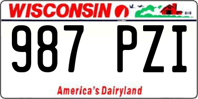 WI license plate 987PZI