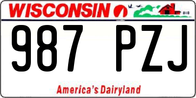 WI license plate 987PZJ