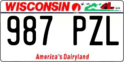 WI license plate 987PZL