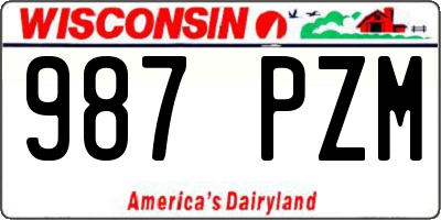 WI license plate 987PZM