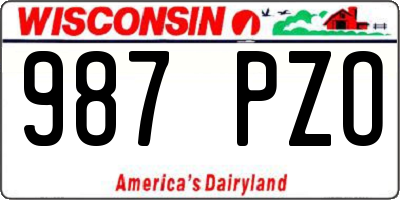 WI license plate 987PZO