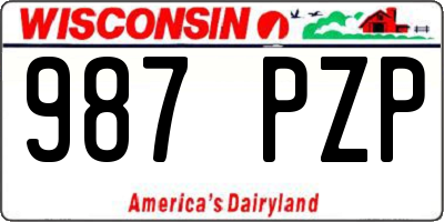WI license plate 987PZP