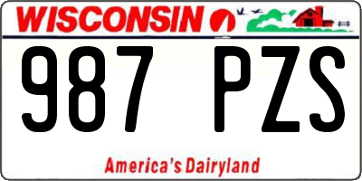 WI license plate 987PZS