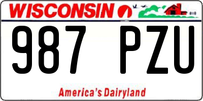 WI license plate 987PZU