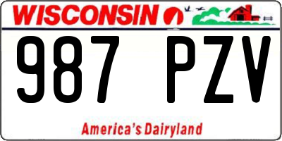 WI license plate 987PZV