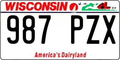WI license plate 987PZX