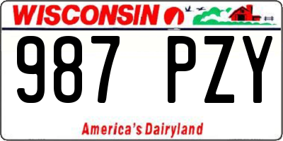 WI license plate 987PZY