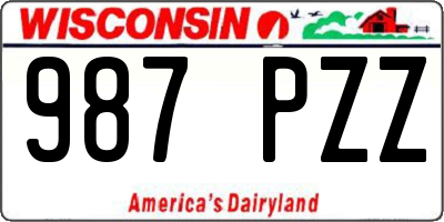 WI license plate 987PZZ