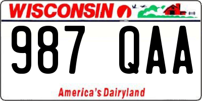 WI license plate 987QAA