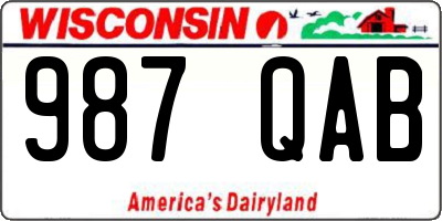 WI license plate 987QAB