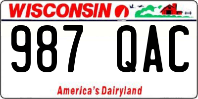 WI license plate 987QAC