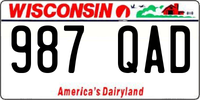 WI license plate 987QAD