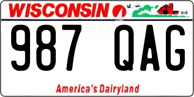 WI license plate 987QAG