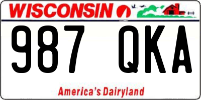 WI license plate 987QKA