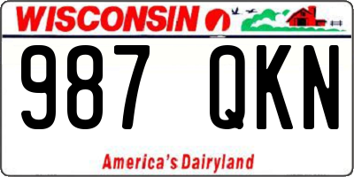 WI license plate 987QKN