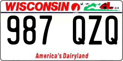 WI license plate 987QZQ