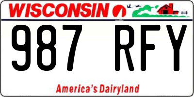 WI license plate 987RFY