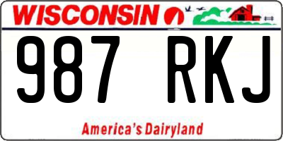 WI license plate 987RKJ