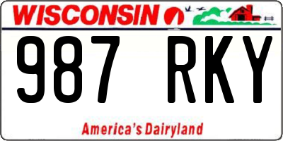 WI license plate 987RKY