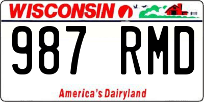 WI license plate 987RMD