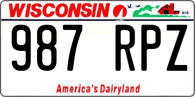 WI license plate 987RPZ