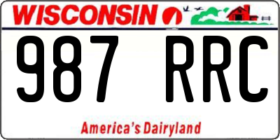 WI license plate 987RRC