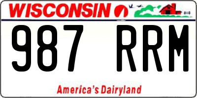 WI license plate 987RRM