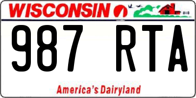 WI license plate 987RTA