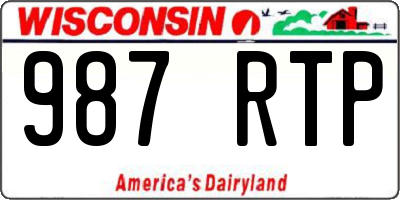 WI license plate 987RTP