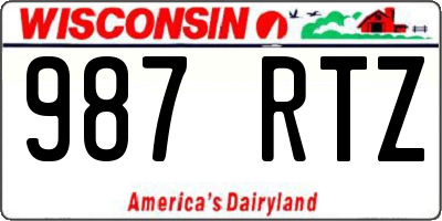 WI license plate 987RTZ